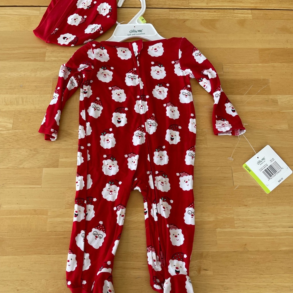 Little Me Christmas Santa Outfit Hat Soft Bamboo 3 Months